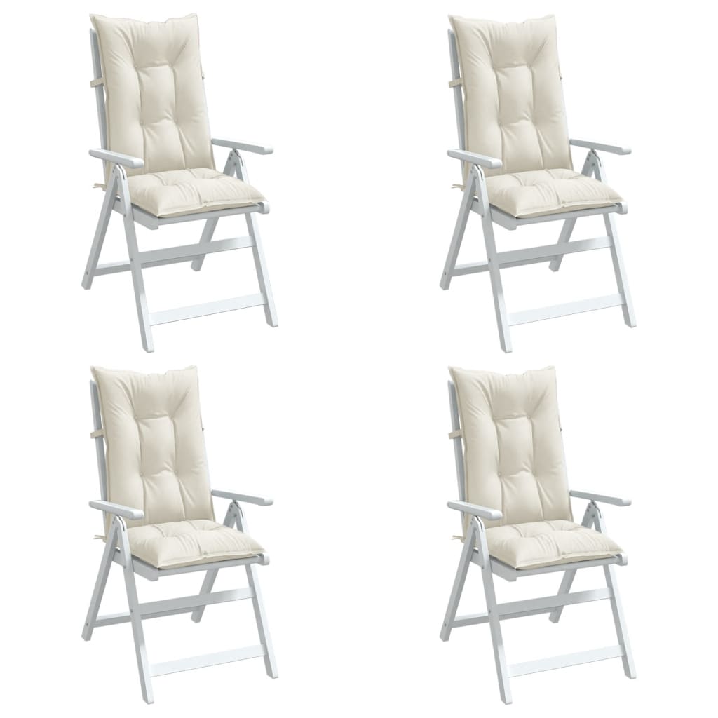 Almofadões para cadeiras altas 4 pcs mesclado tecido creme