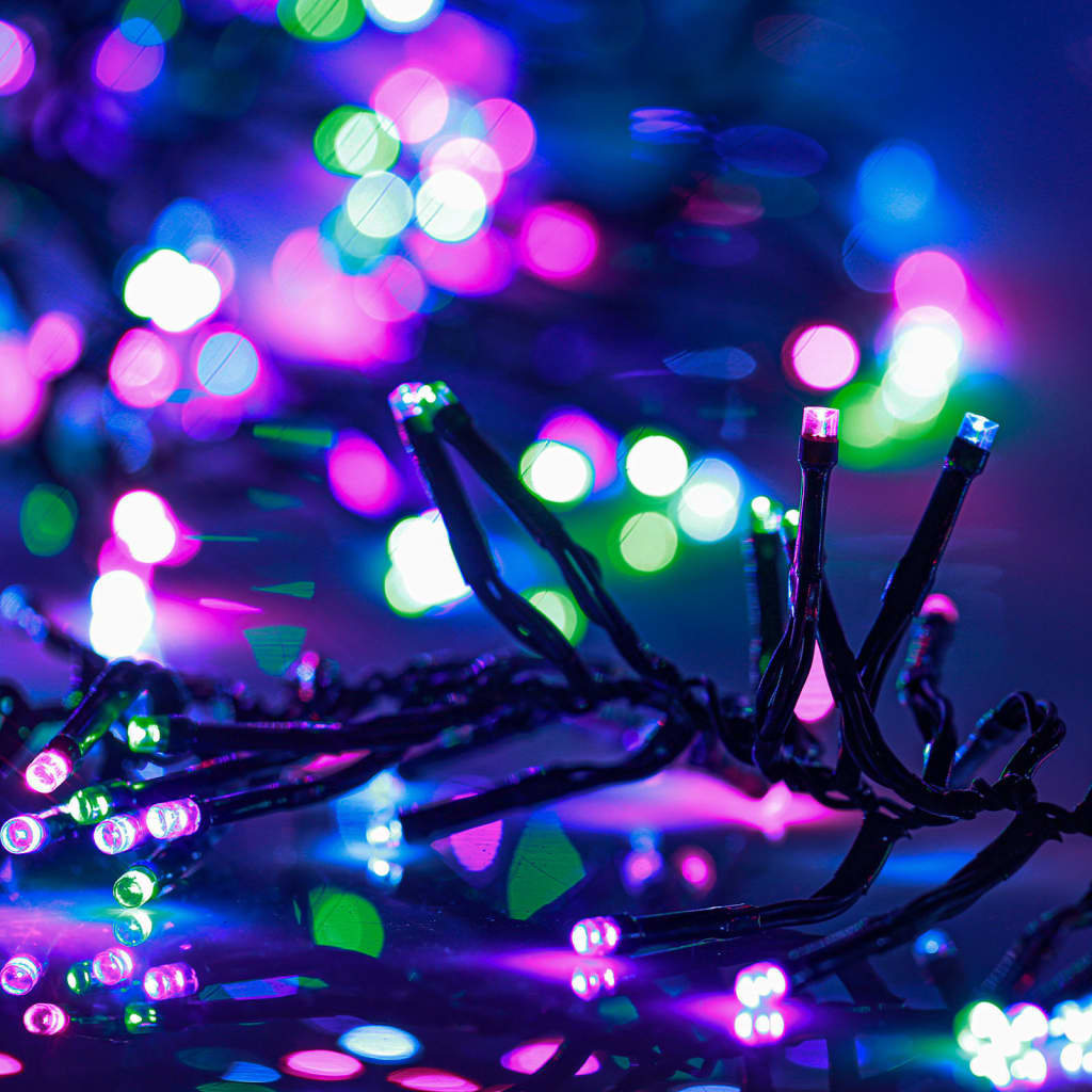 Cordão luzes agrupadas 2000 luzes LED PVC pastel multicor