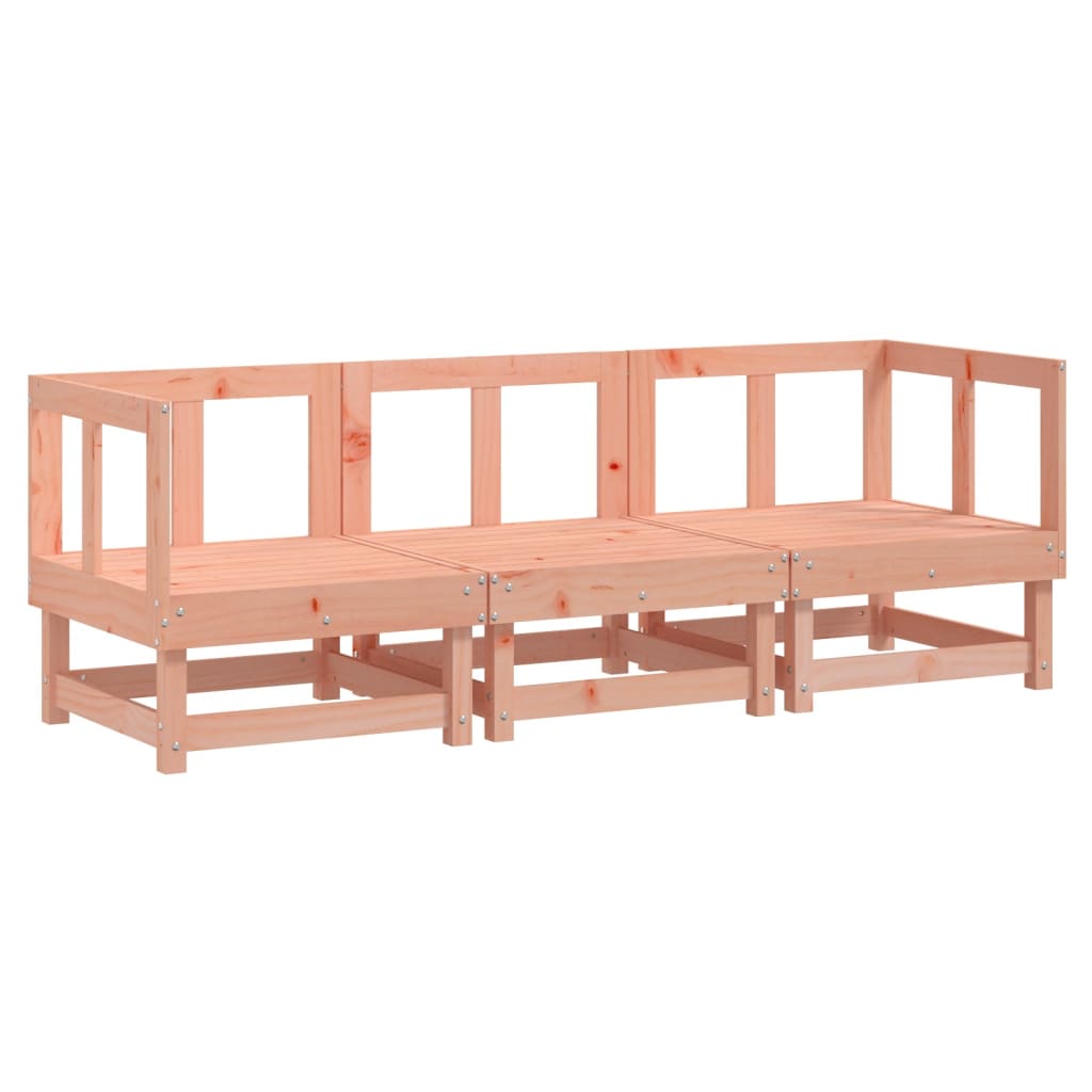 3 Pcs conjunto lounge de jardim madeira de douglas maciça