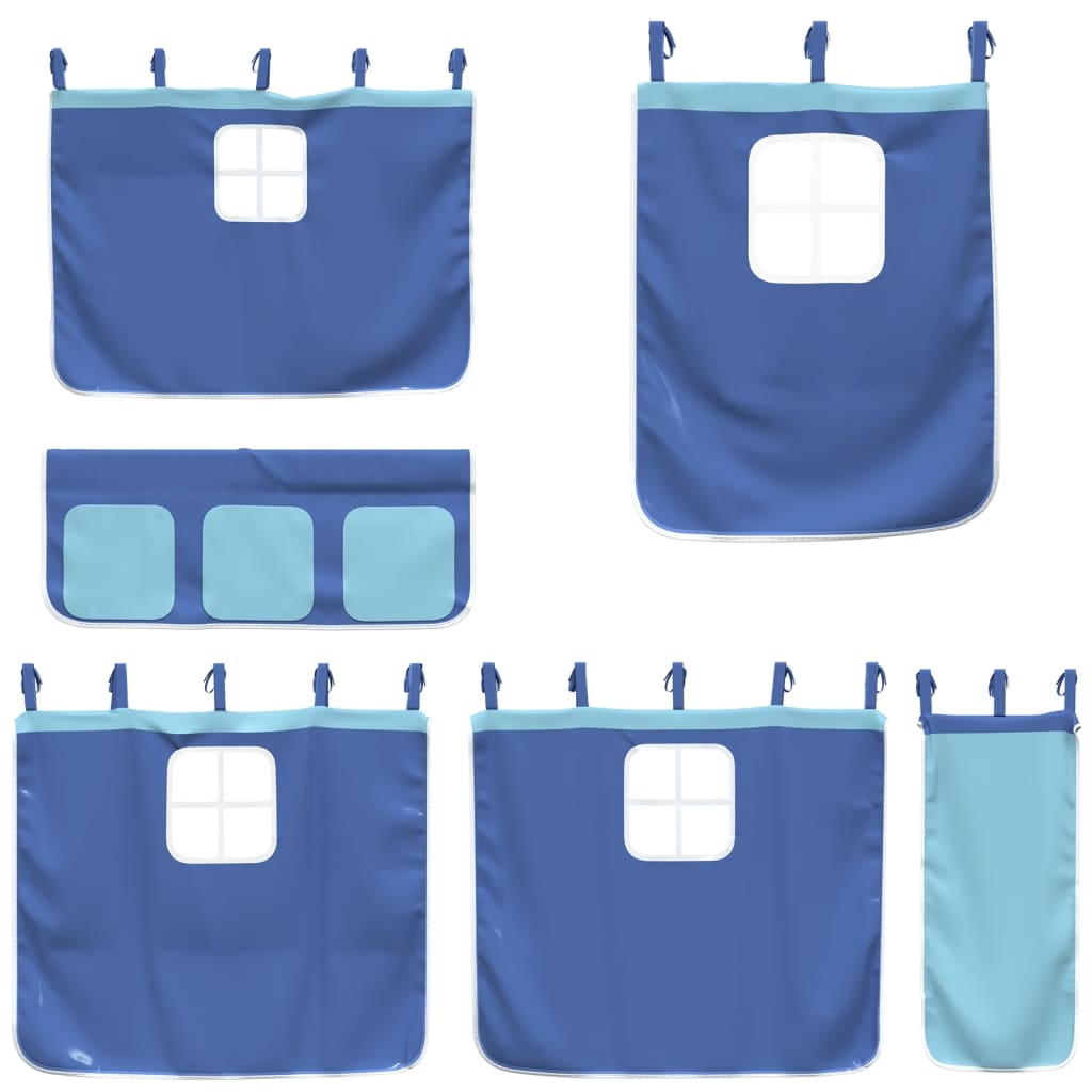 Cortinas para cama elevada poliéster azul