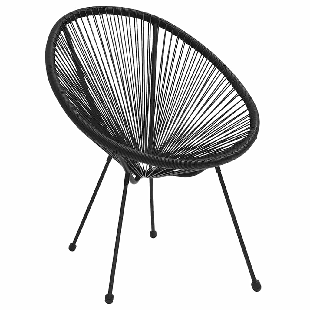Cadeiras lua para jardim 2 pcs vime preto