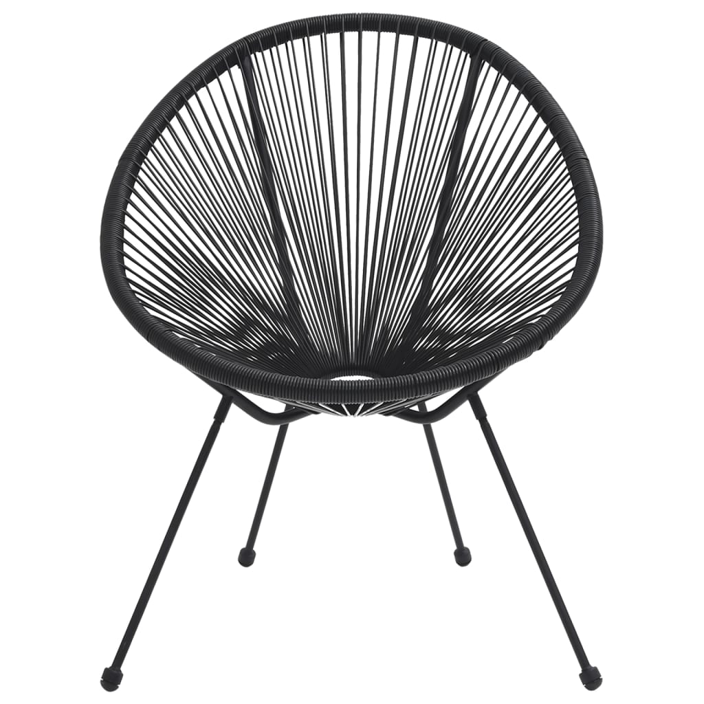 Cadeiras lua para jardim 2 pcs vime preto