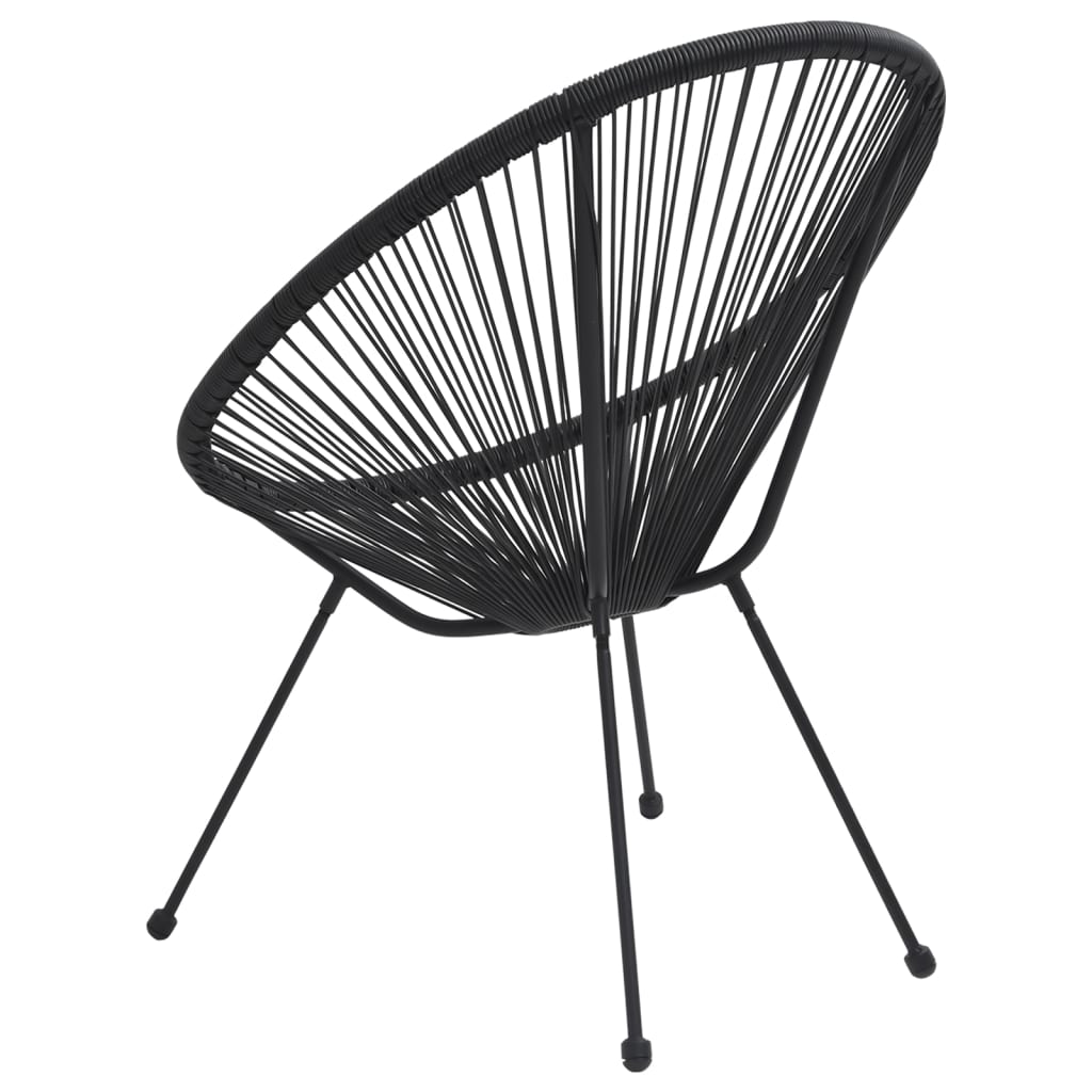 Cadeiras lua para jardim 2 pcs vime preto