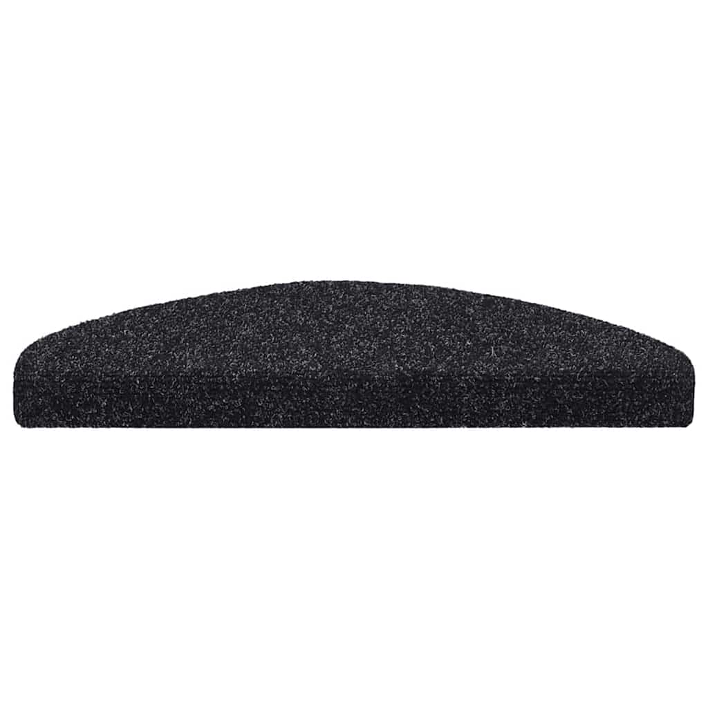 Tapetes de escada autoadesivos 20 peças 65x21x4 cm pretos semicirculares grandes