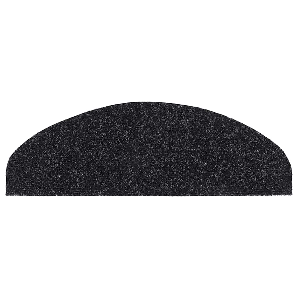 Tapetes de escada autoadesivos 20 peças 65x21x4 cm pretos semicirculares grandes