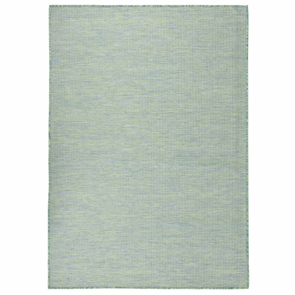 Tapete de tecido plano para exterior 200x280 cm turquesa