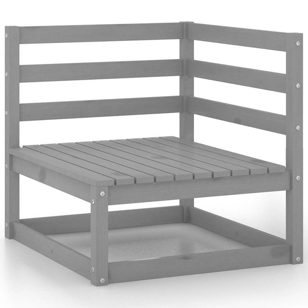 10 Pcs conjunto lounge de jardim pinho sólido cinzento