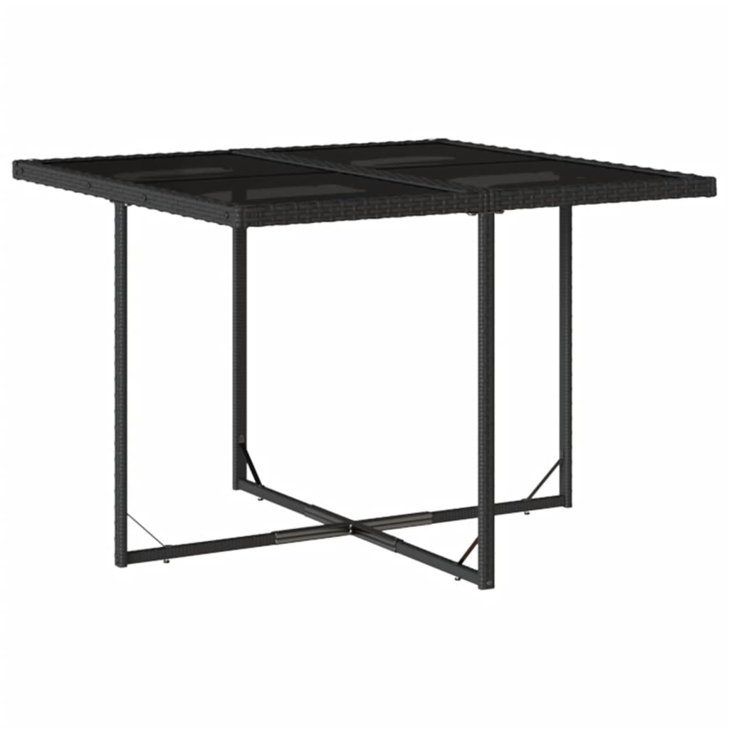 5 Pcs conjunto de jantar p/ jardim c/ almofadões vime PE preto
