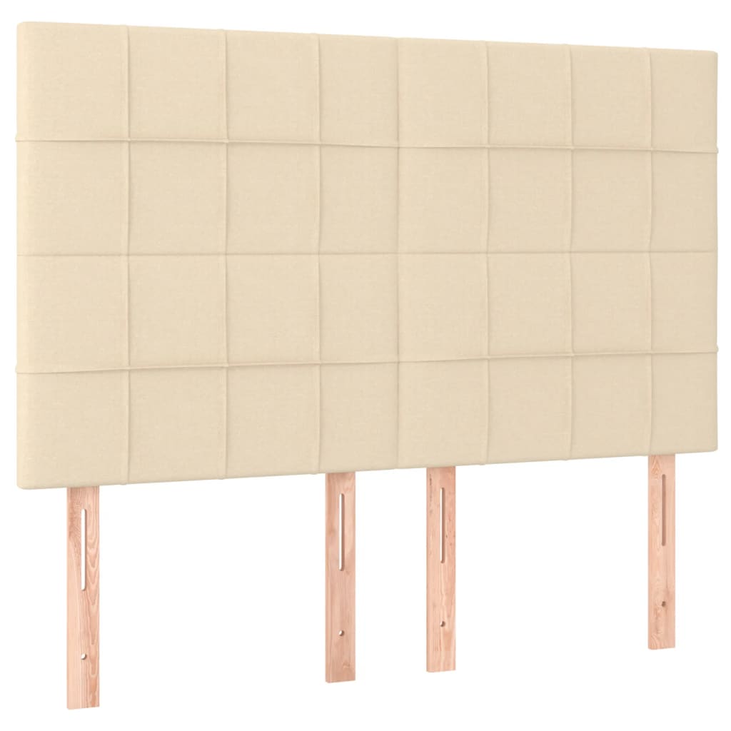 Cabeceira cama c/ LED tecido 144x5x118/128 cm crème
