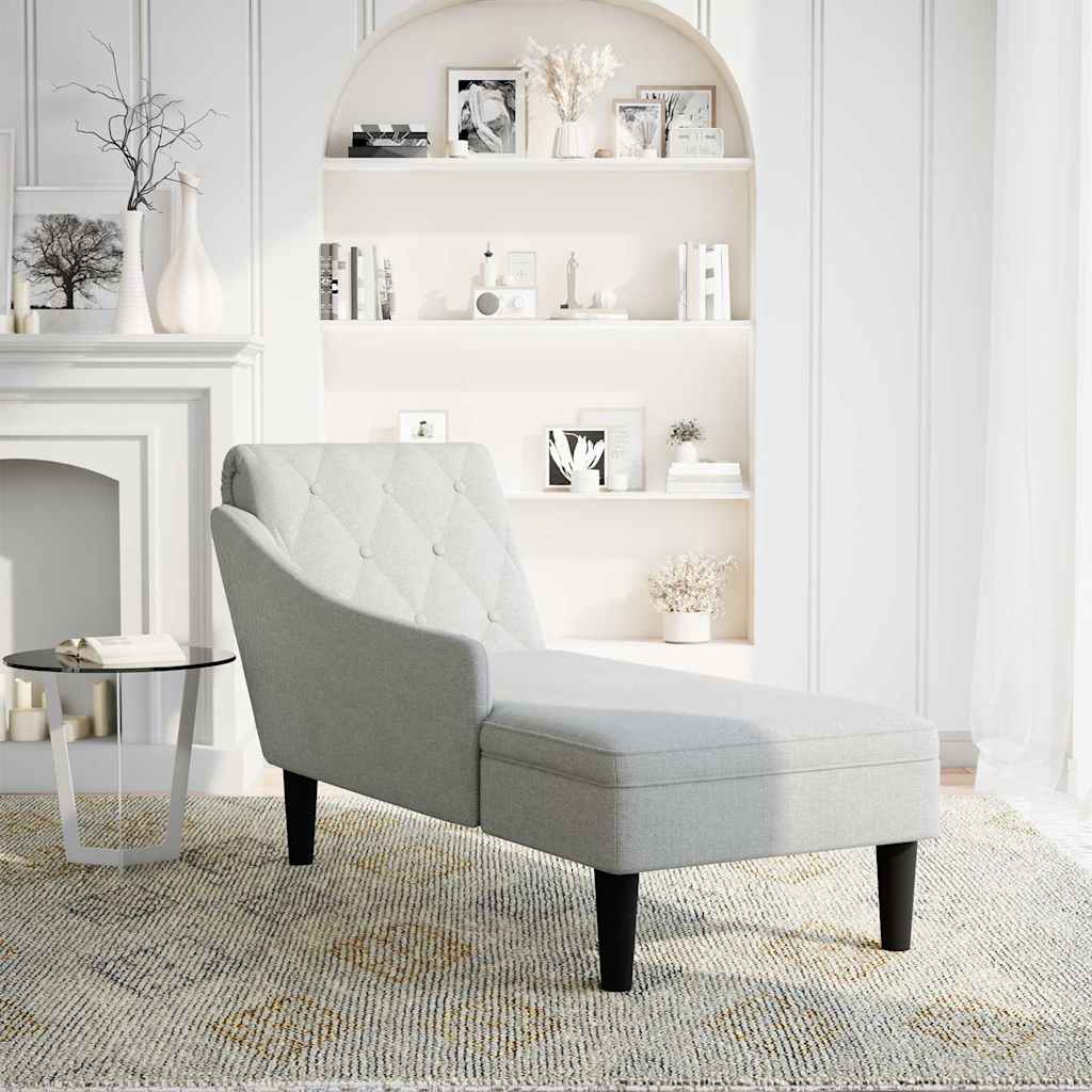 Chaise lounge c/ almofada/apoio de braços direito tecido