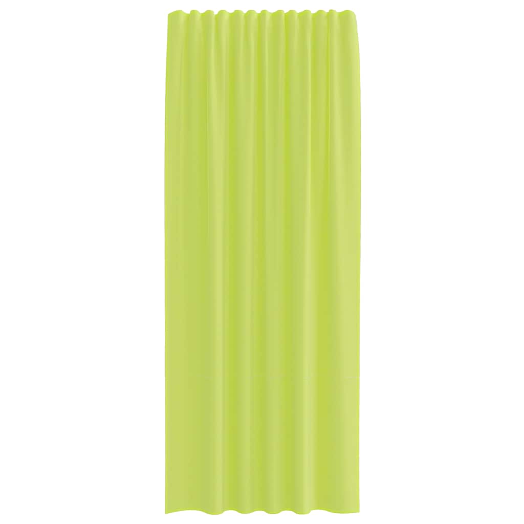 Cortinas de voile com bolsos para varão 2 pcs verde-maçã