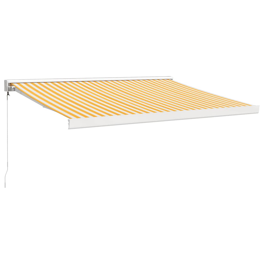 Toldo retrátil 3,5x2,5 m tecido e alumínio amarelo e branco