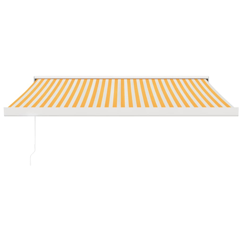 Toldo retrátil 3,5x2,5 m tecido e alumínio amarelo e branco