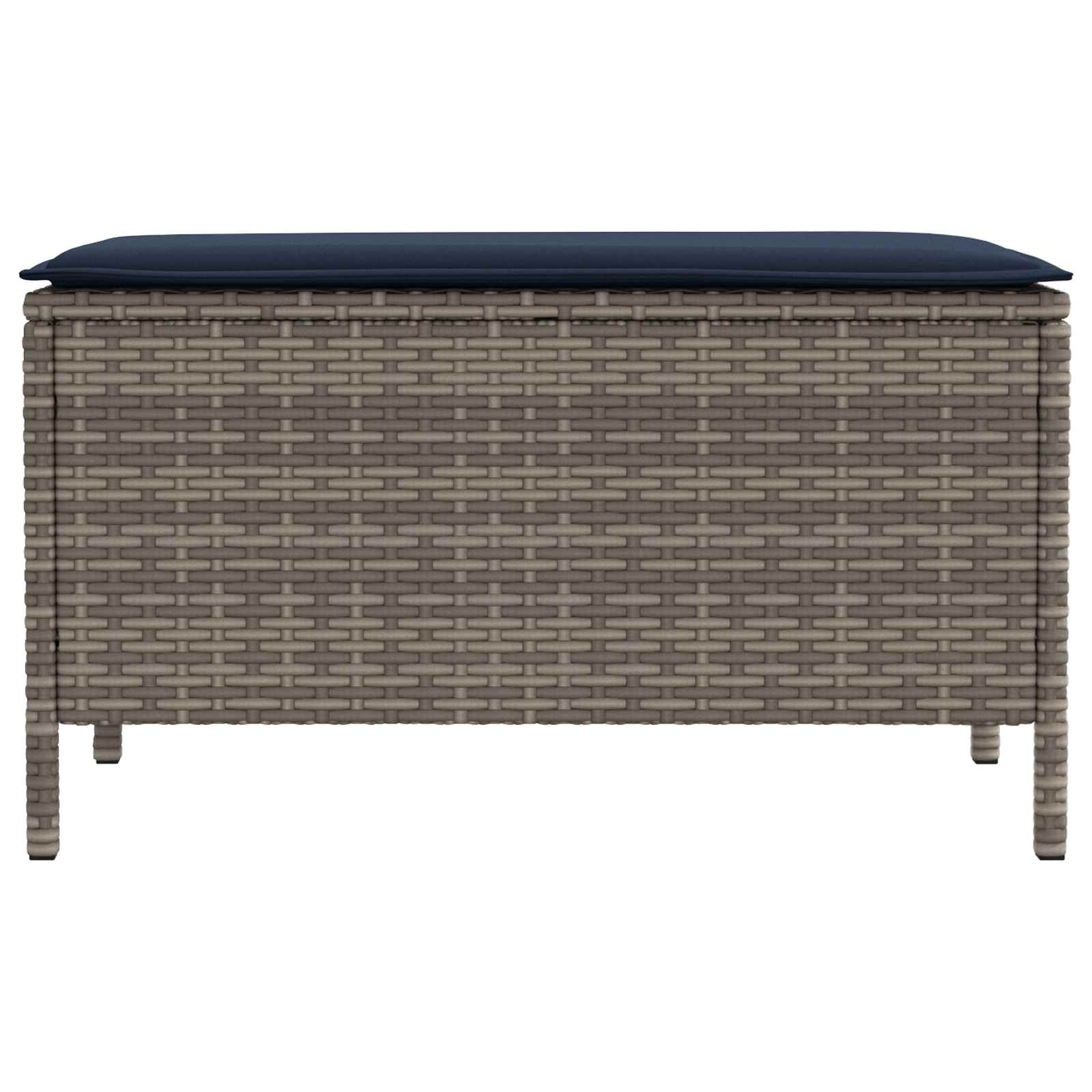 Pufe de jardim cinza e azul marinho 80 x 38 x 42 cm