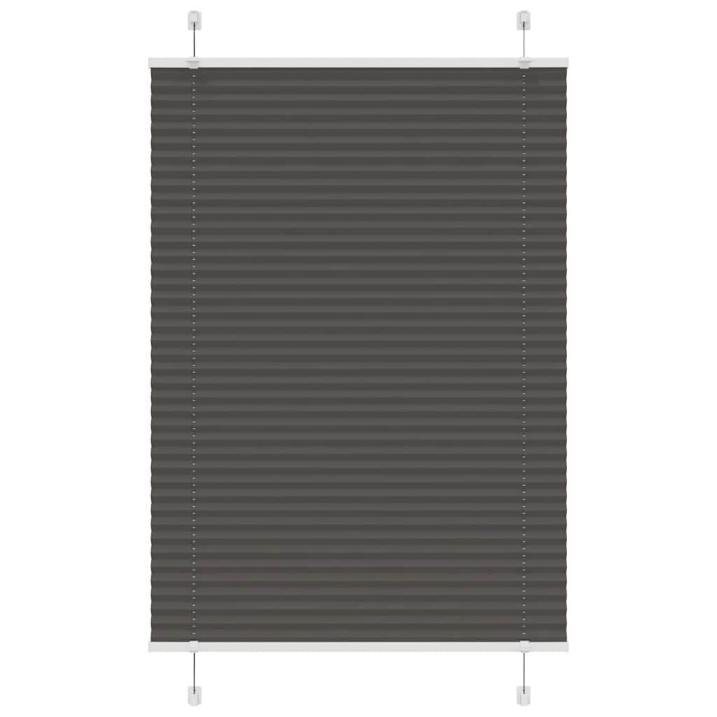 Preto plissada cega 90x150 cm largura tecido 89,4 cm poliéster