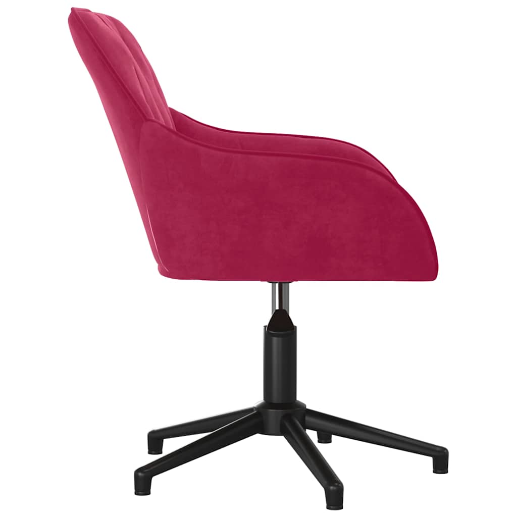 Cadeira de escritório giratória veludo vermelho tinto