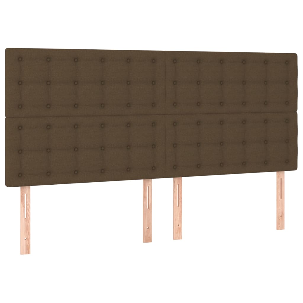Cabeceira castanho escuro 160x5x118/128 cm tecido
