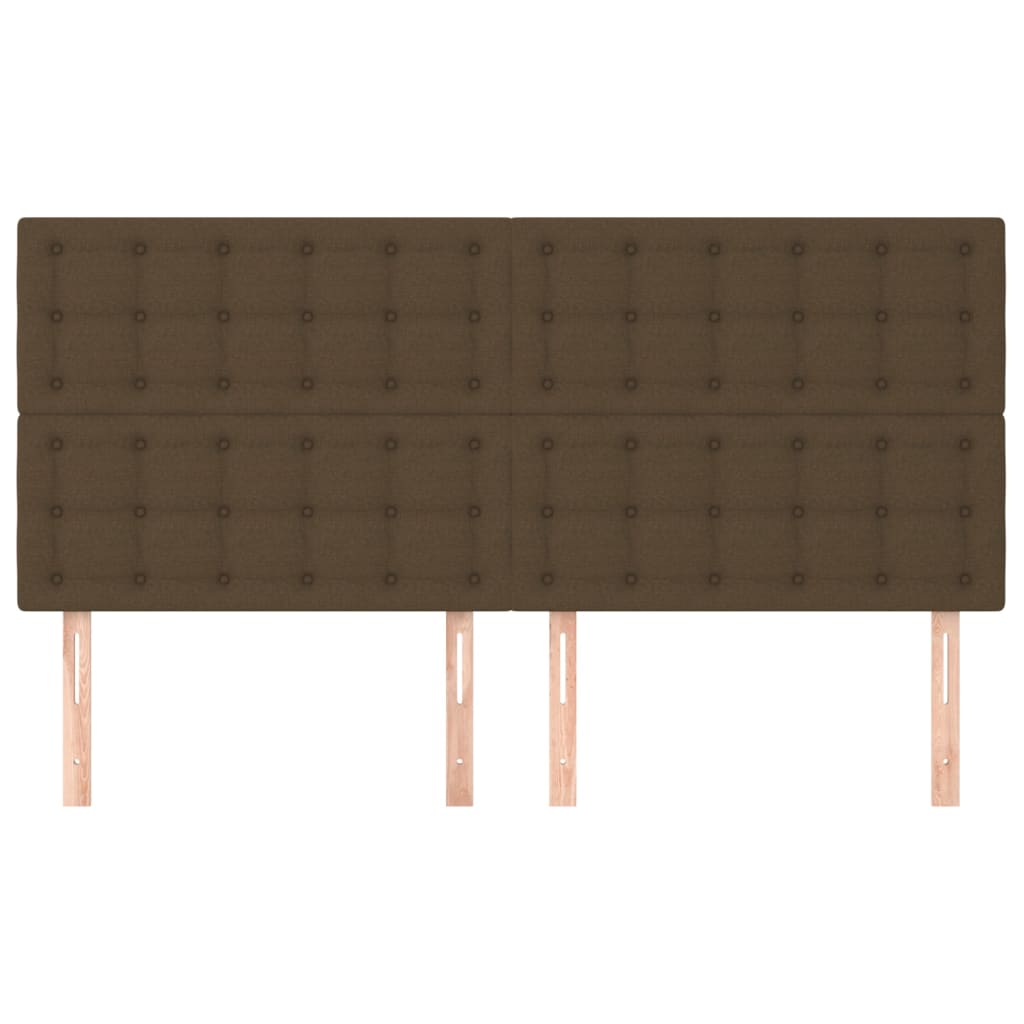 Cabeceira castanho escuro 160x5x118/128 cm tecido