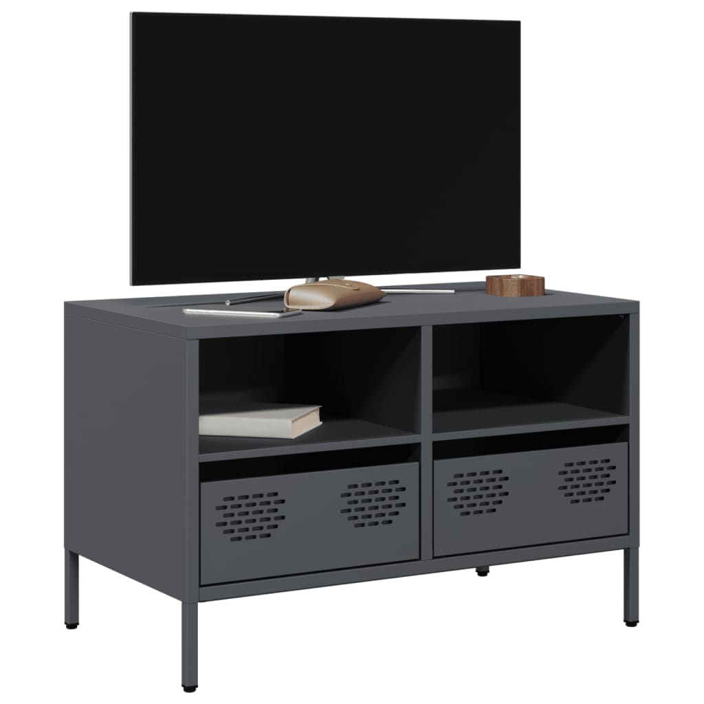 Móvel de TV 68x39x43,5 cm aço laminado a frio antracite