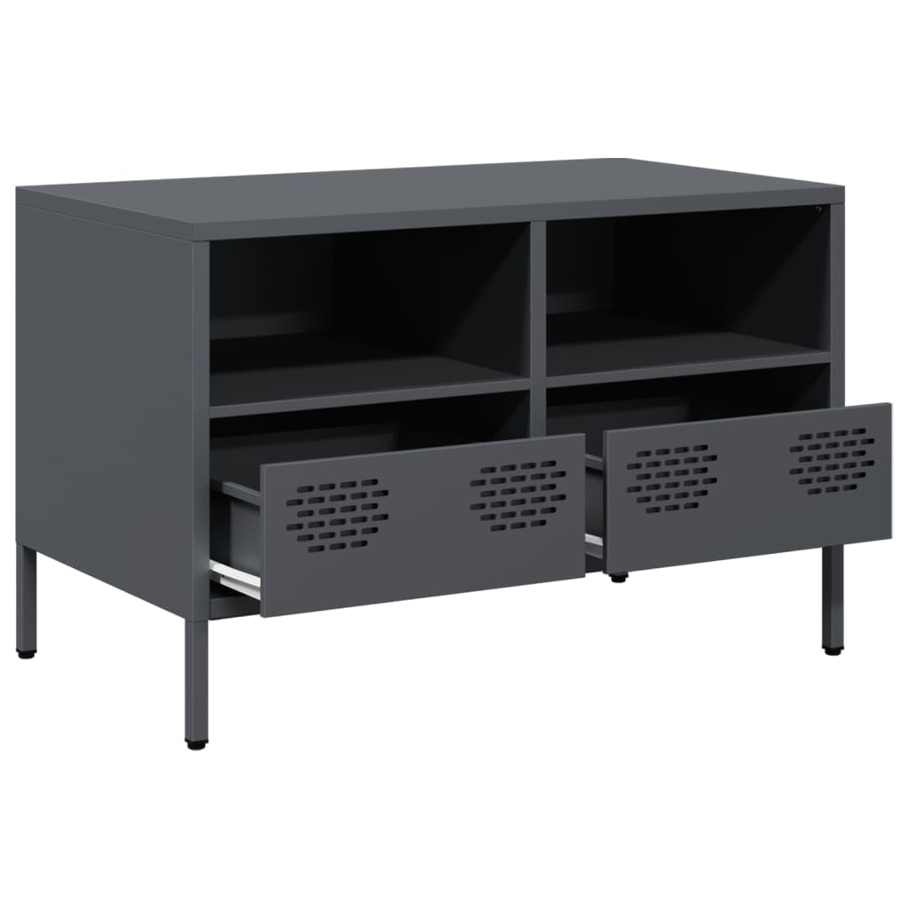 Móvel de TV 68x39x43,5 cm aço laminado a frio antracite