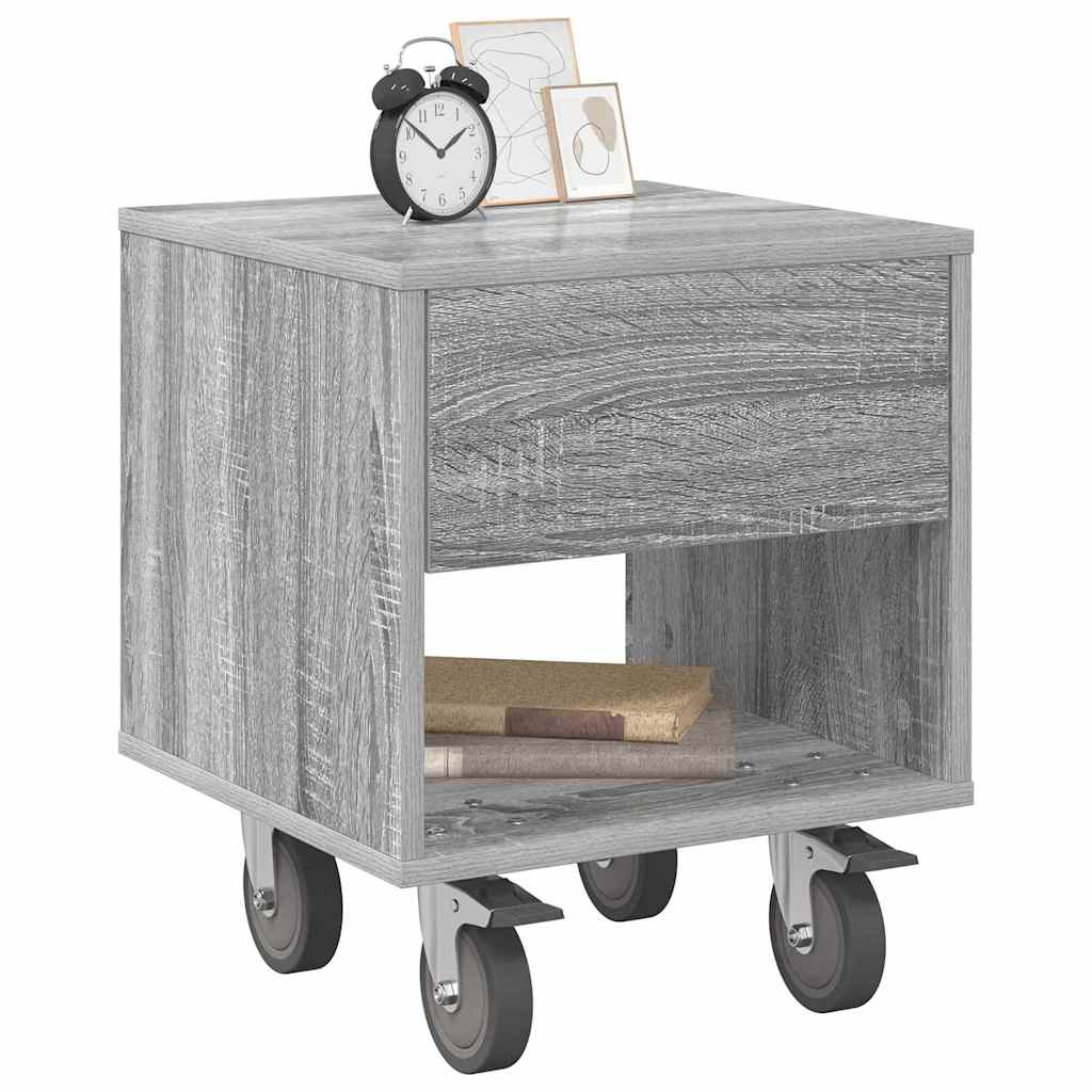Mesa-de-cabeceira 2 unid. cinza sonoma 40,5 x 40 x 48 cm
