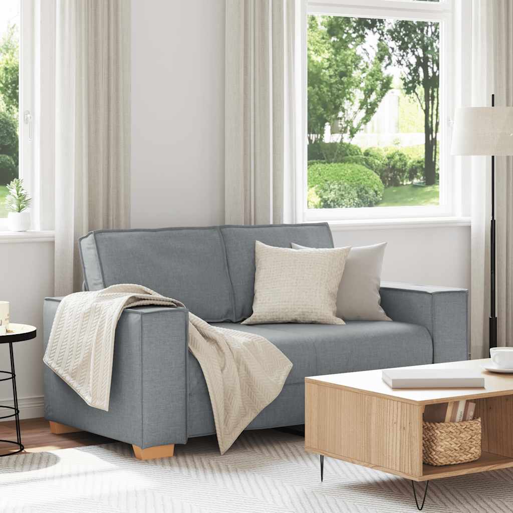 Sofá de 2 lugares cinza claro 160x78x84 cm tecido