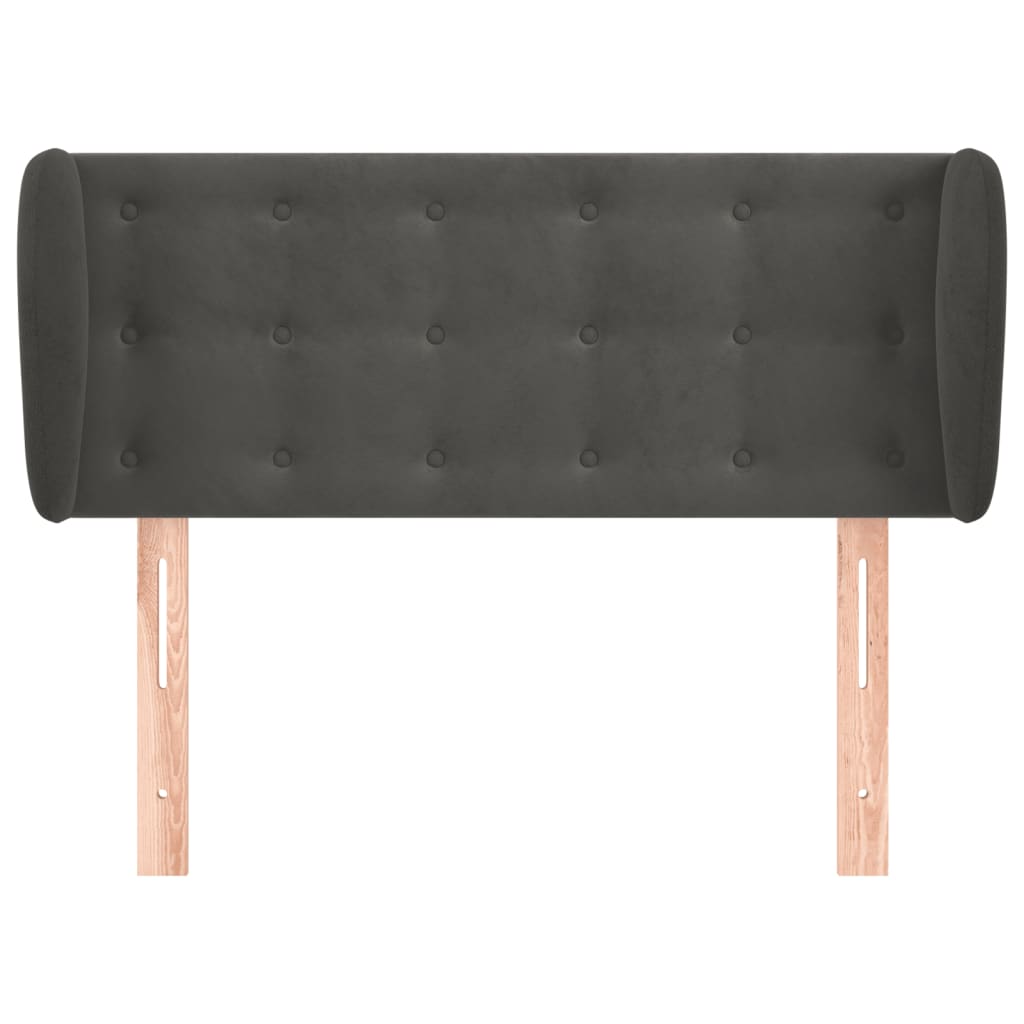 Cabeceira de cama c/ abas veludo 93x23x78/88 cm cinzento-escuro
