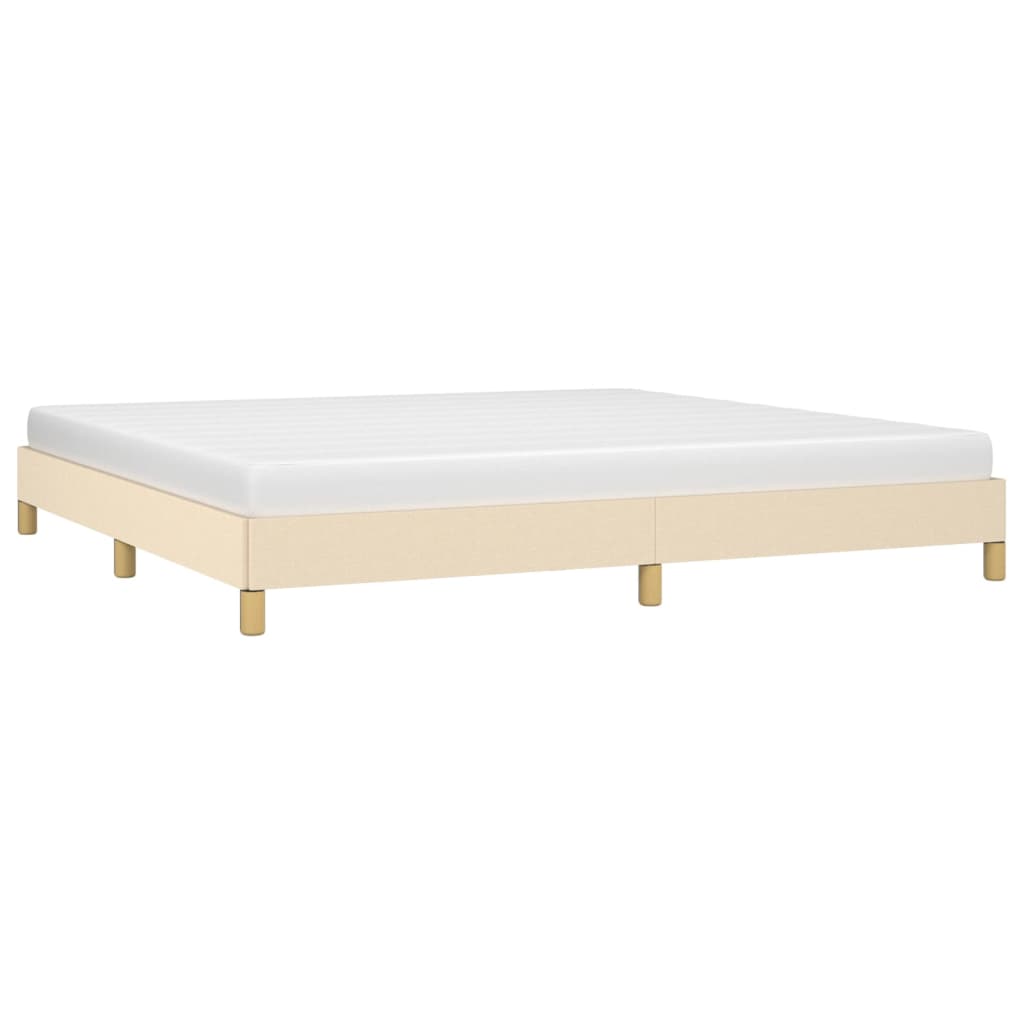 Estrutura de cama sem colchão 200x200 cm tecido cor creme