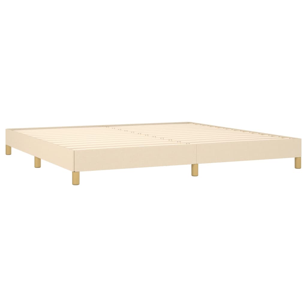 Estrutura de cama sem colchão 200x200 cm tecido cor creme