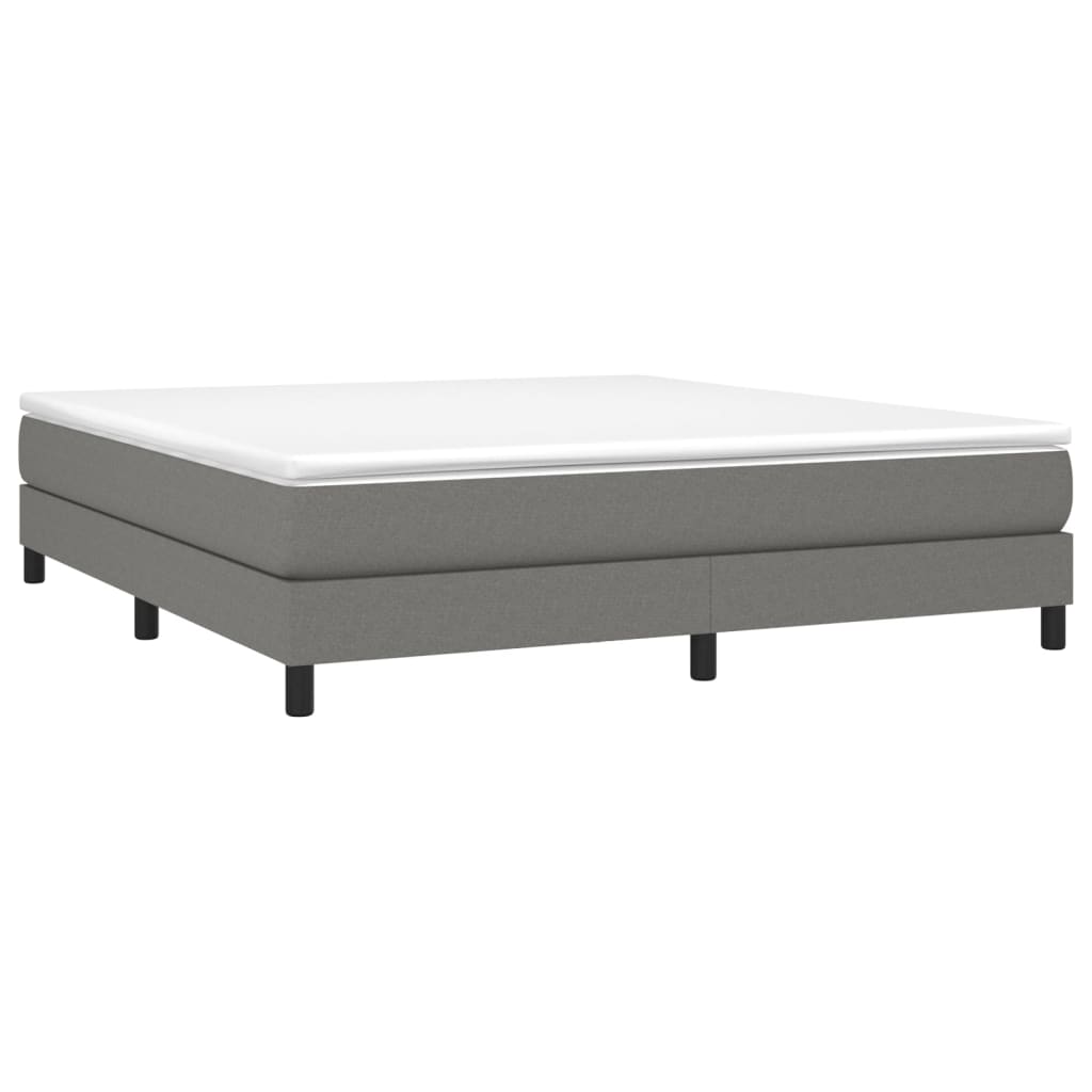 Estrutura de cama com molas 180x200 cm tecido cinzento-escuro