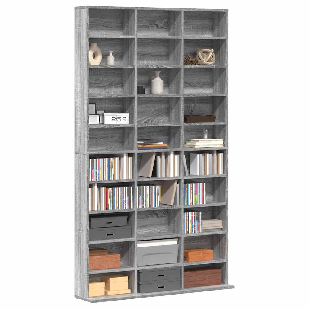Armário p/ cd 102x23x177,5 cm derivados madeira cinzento sonoma