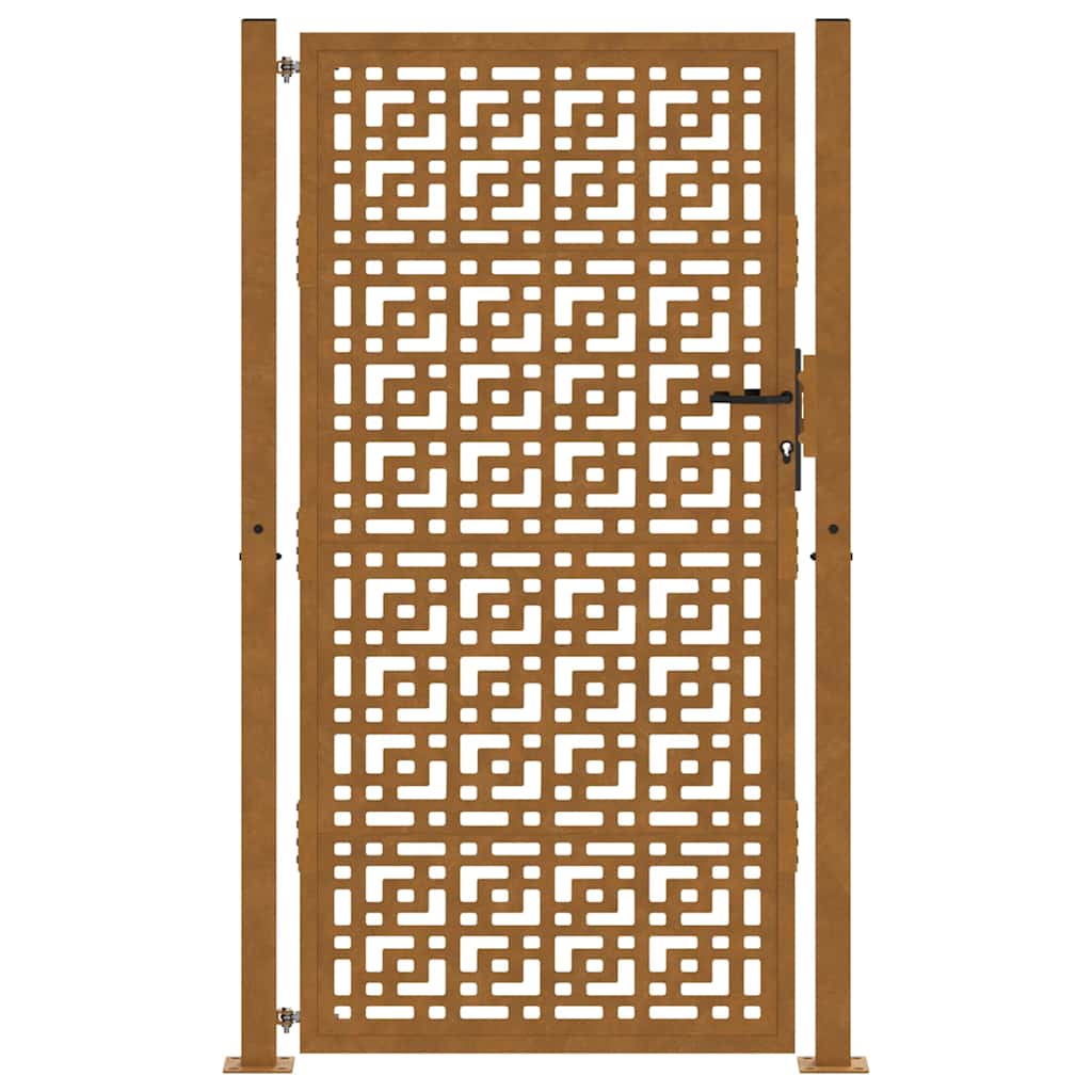 Portão de jardim 100x175 cm em aço inoxidável com design em cruz