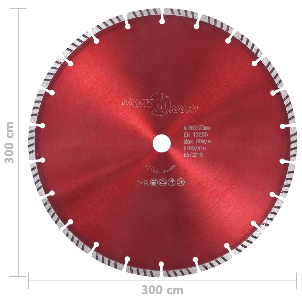 Disco de corte de diamante com aço turbo 300 mm