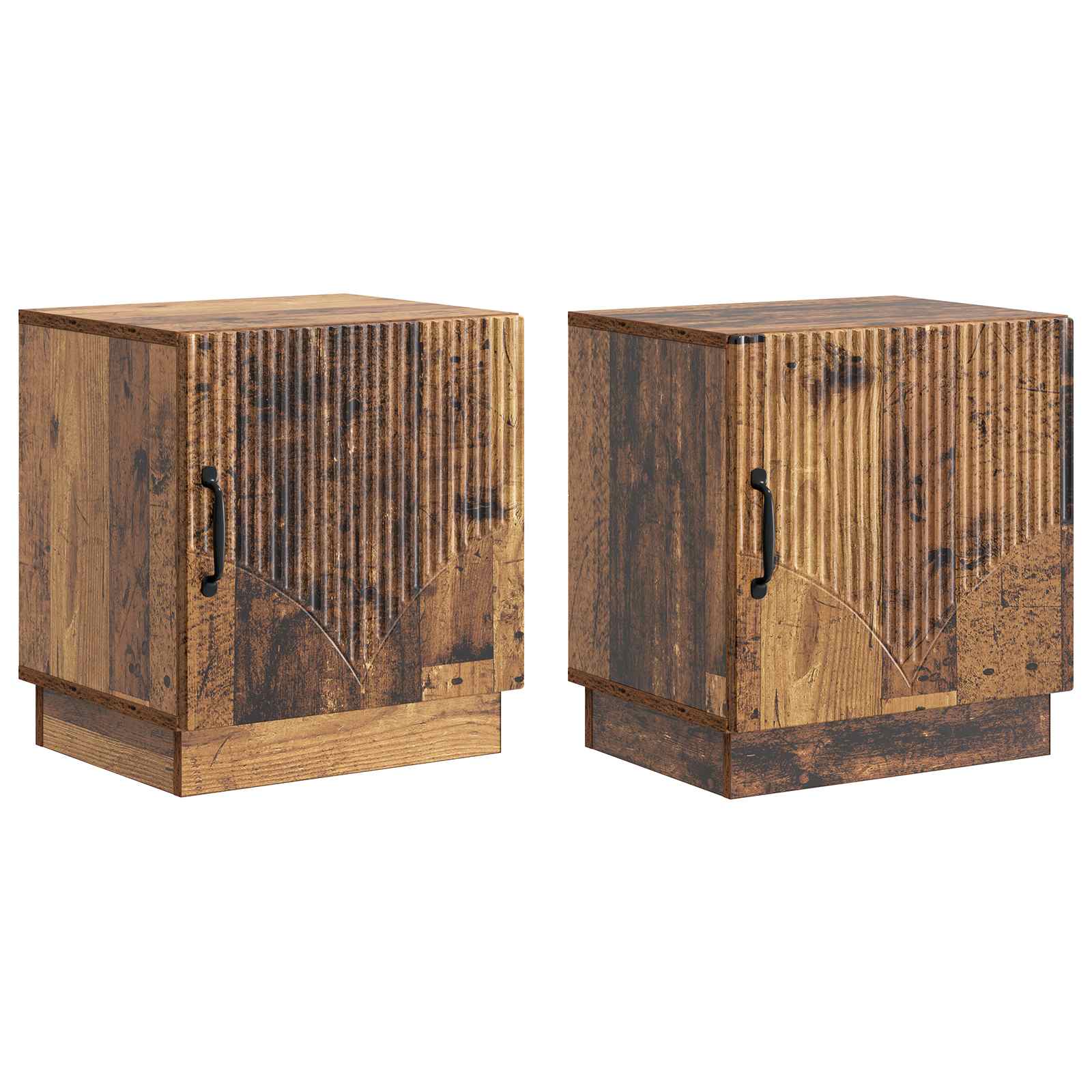 Mesa-de-cabeceira 2 unid. madeira antiga 43 x 34,5 x 47 cm