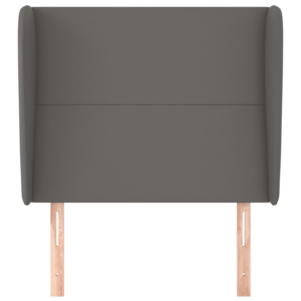 Cabeceira cama c/ abas couro artif. 83x23x118/128 cm cinzento