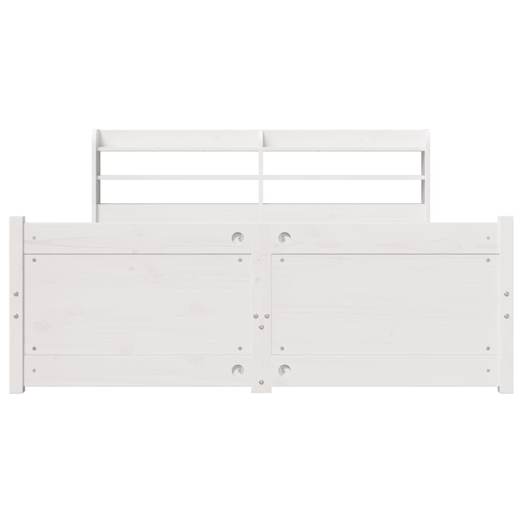 Estrutura de cama c/ cabeceira sem colchão 140x190 cm branco