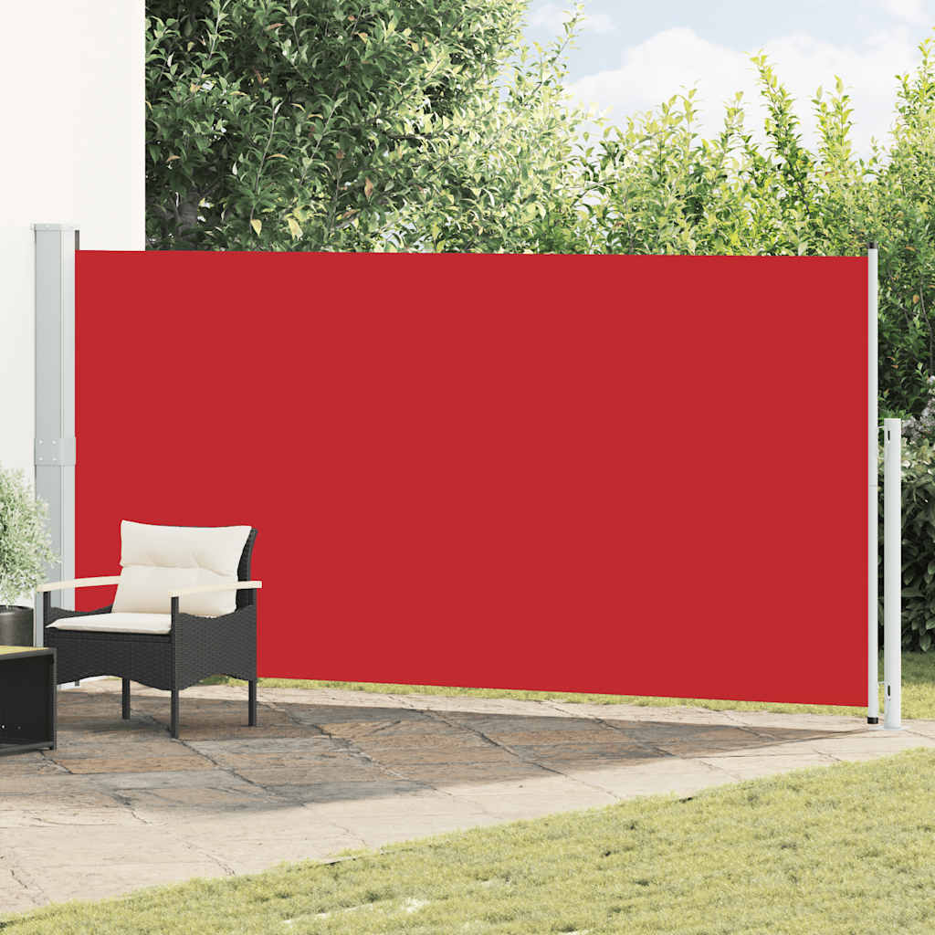 Toldo lateral retrátil para pátio 180x500 cm vermelho
