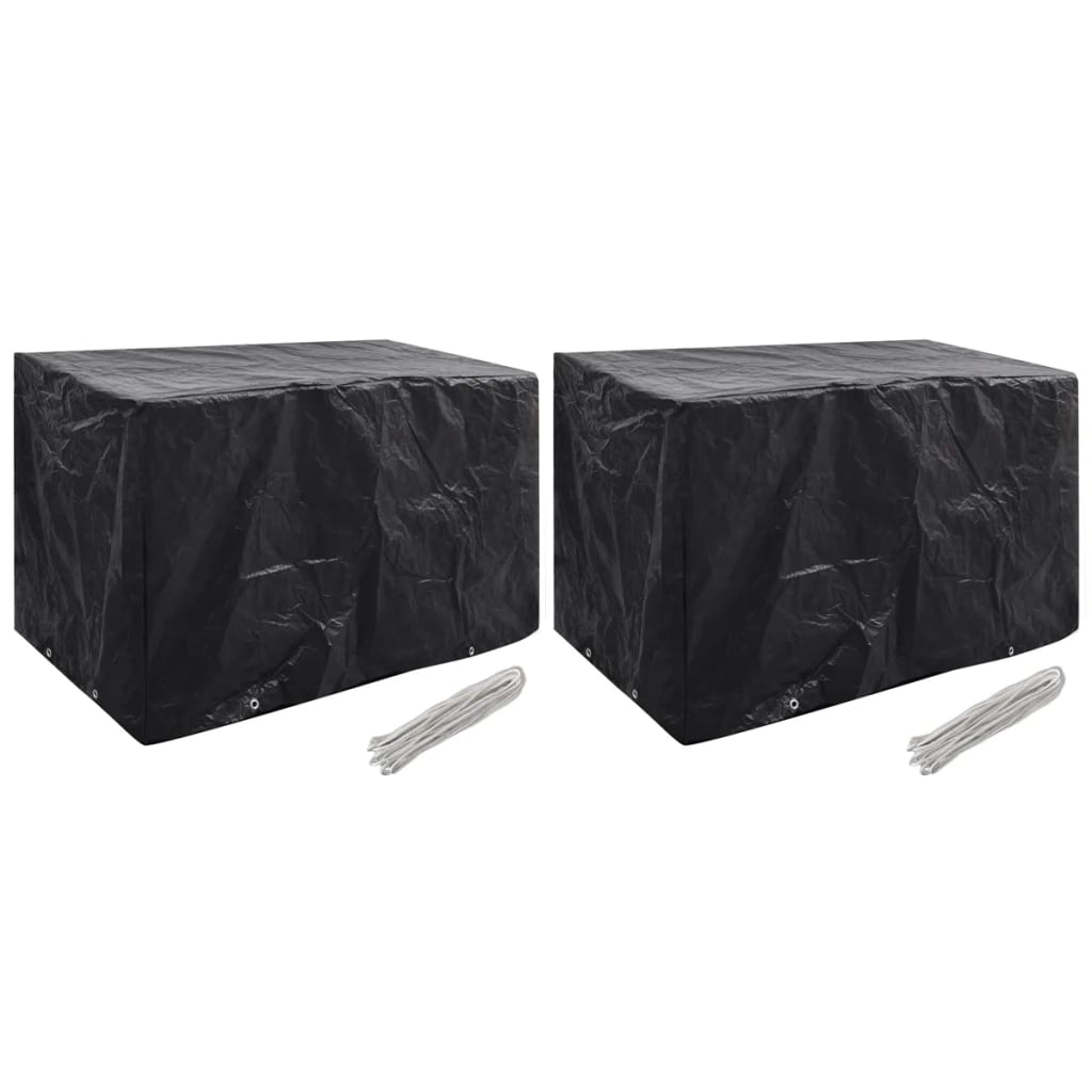 Capas para mobiliário de jardim 2 pcs 8 ilhós 140x70x90 cm