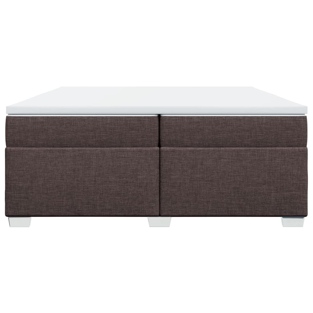 Cama com molas/colchão 200x200 cm tecido castanho-escuro
