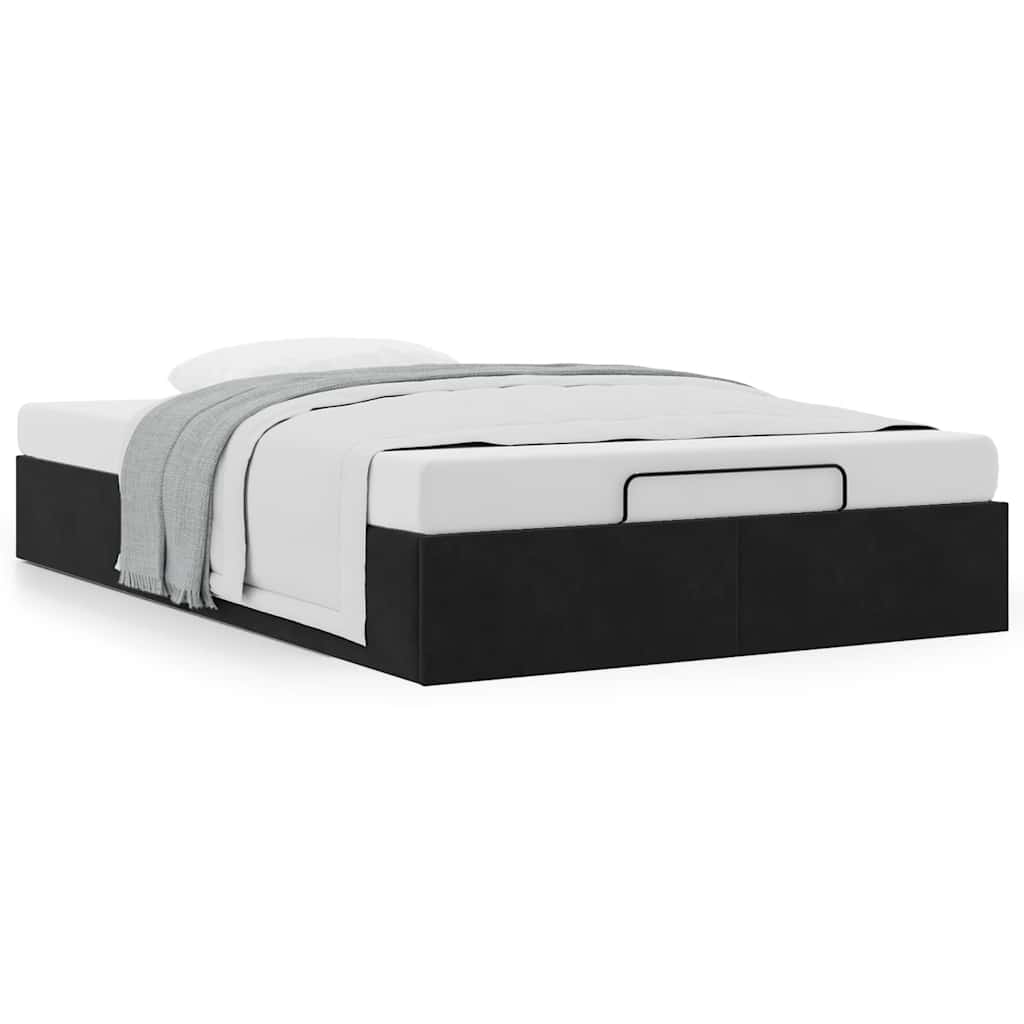 Ottoman bed frame sem colchão preto 120x190 cm veludo