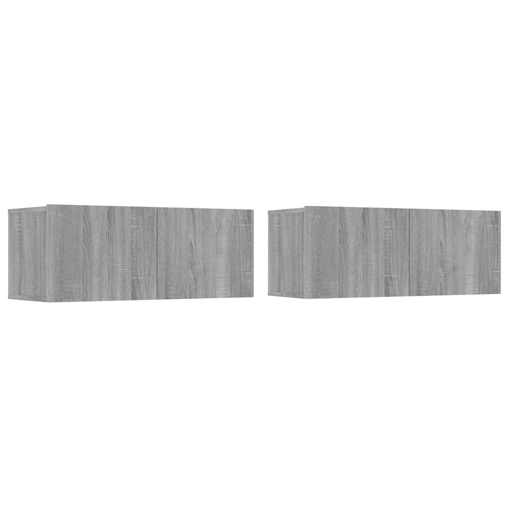 Móveis TV 2pcs 80x30x30 cm derivados madeira cinzento sonoma