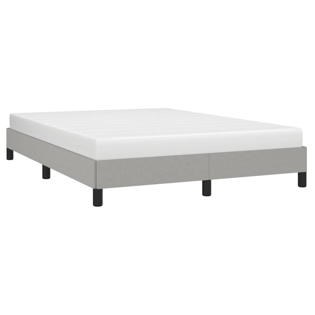 Estrutura de cama sem colchão 140x200 cm tecido cinzento-claro