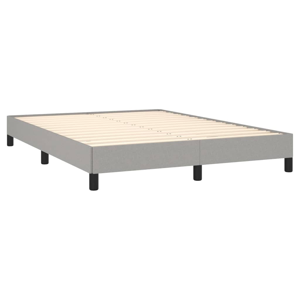 Estrutura de cama sem colchão 140x200 cm tecido cinzento-claro