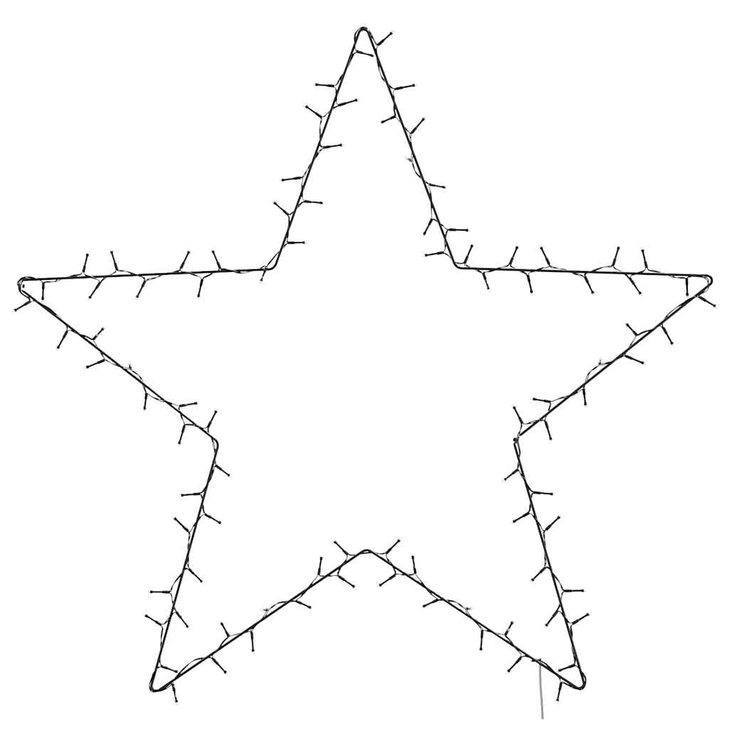 Luzes de natal silhueta estrela 115 leds branco quente