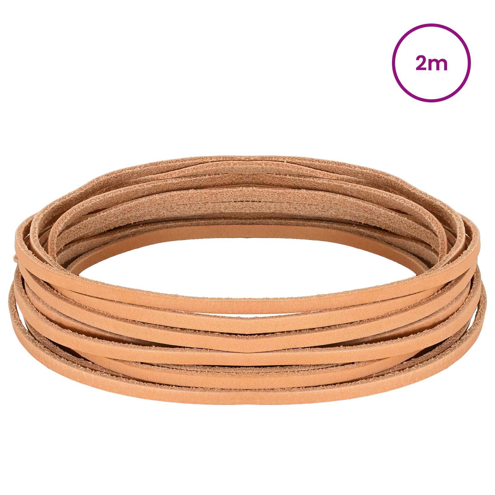 Pulseira de couro marrom claro 200 x 0,4 cm couro