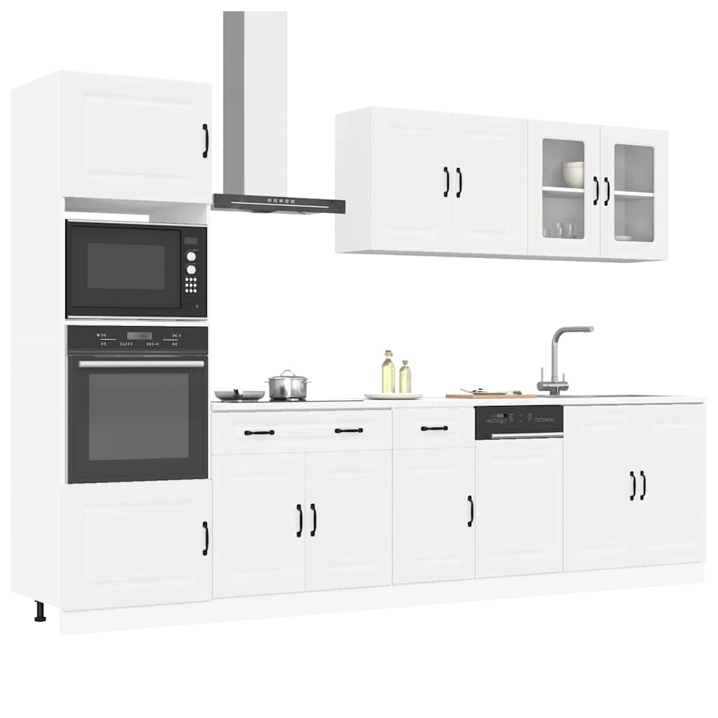 7 Peças armário de cozinha conjunto kalmar branco