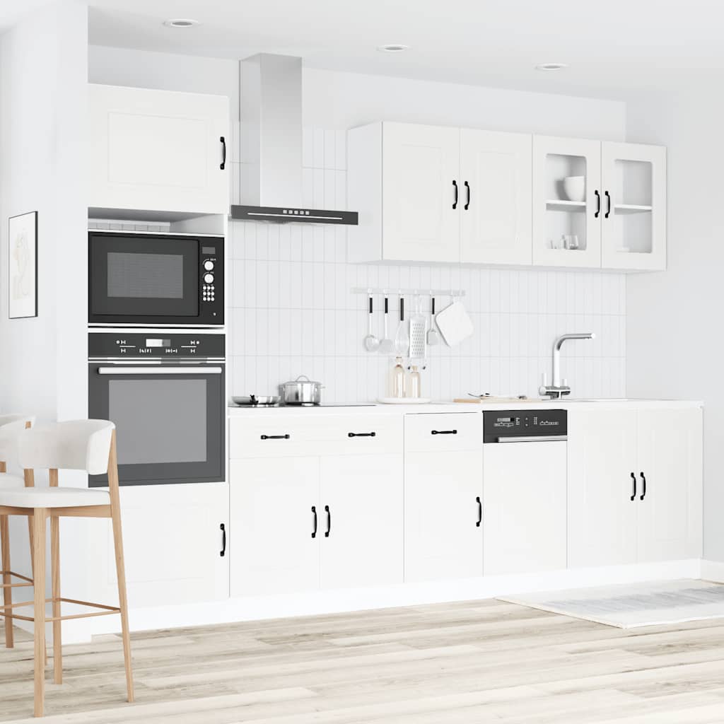 7 Peças armário de cozinha conjunto kalmar branco