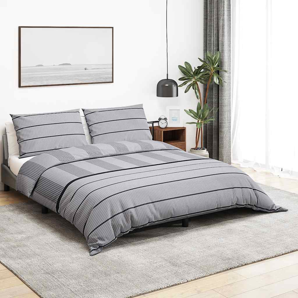 Conjunto de capa de edredão 155x220 cm algodão cinzento