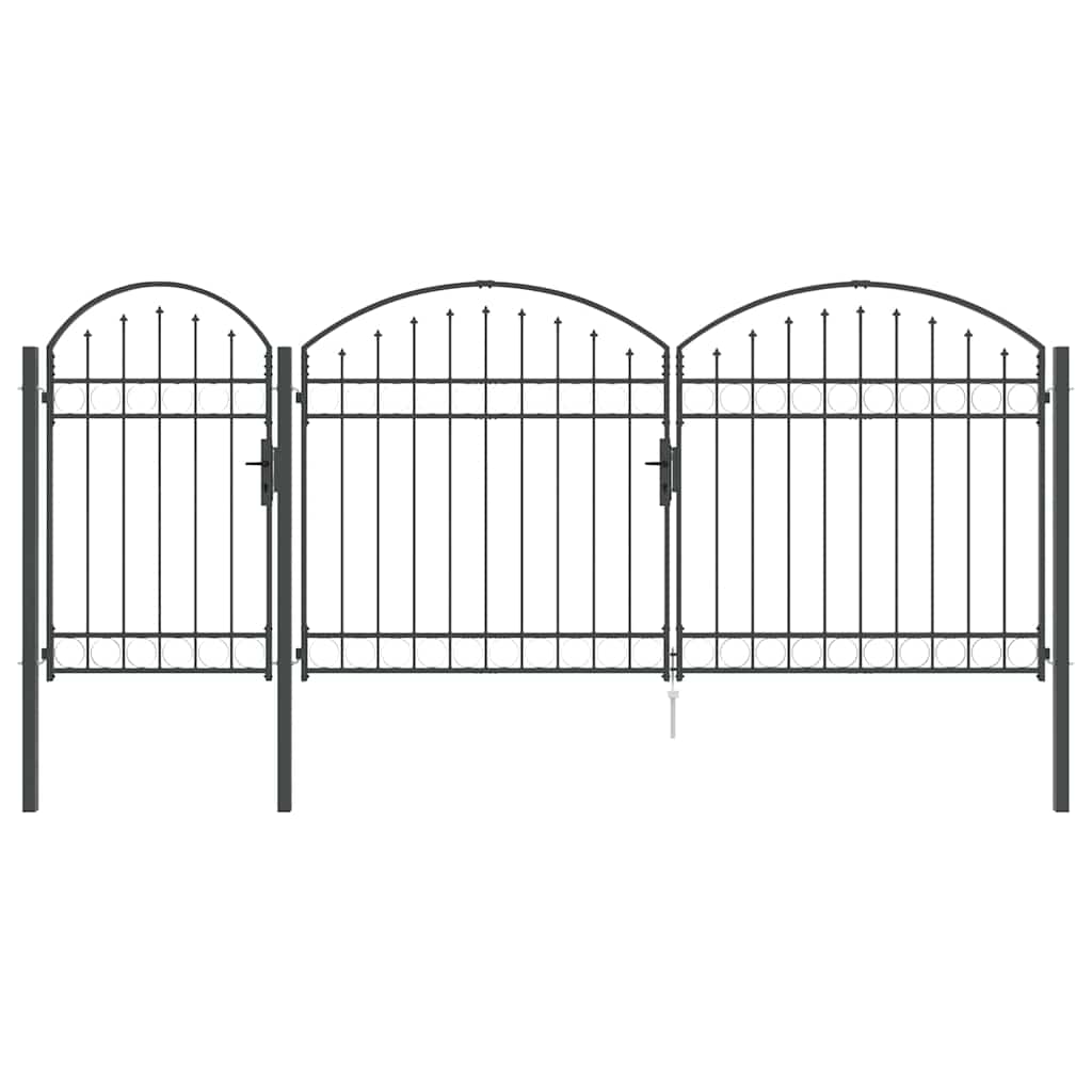 Portão de cerca de jardim com topo arqueado assen 400 x 100 cm
