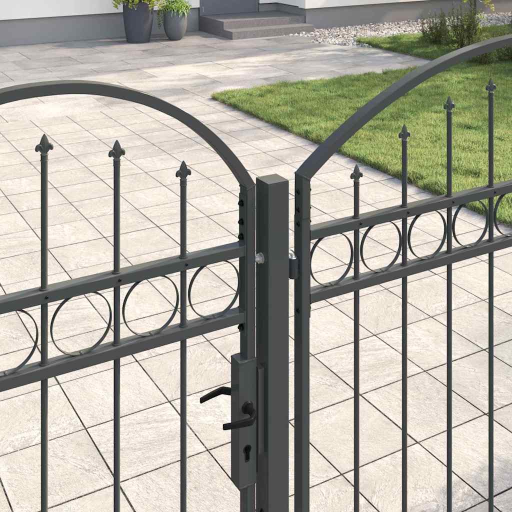 Portão de cerca de jardim com topo arqueado assen 400 x 100 cm